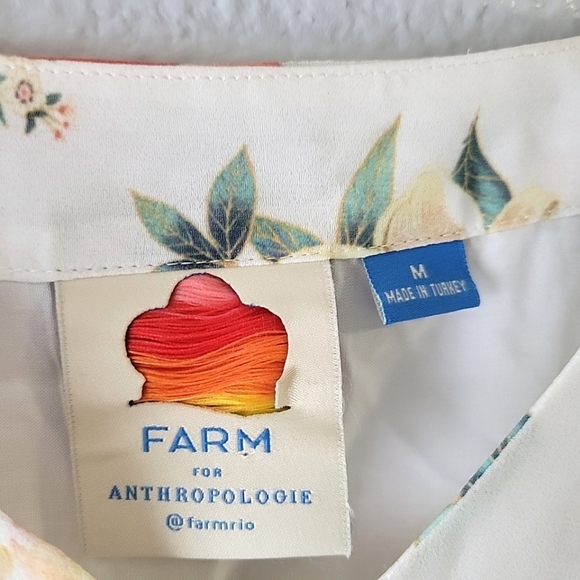 FARM Rio Anthropologie Hestia Peplum Floral Blouse Size Medium - Picture 7 of 11
